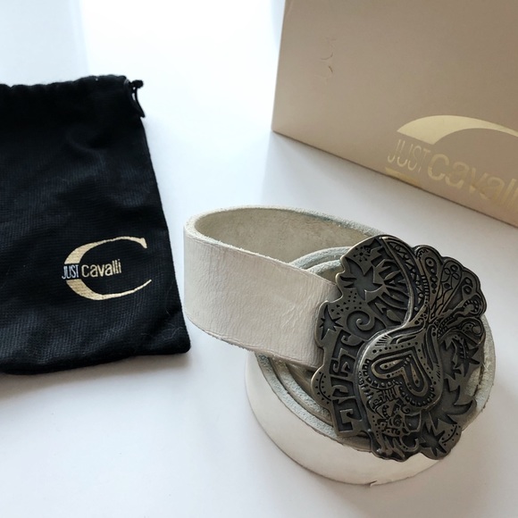 Just Cavalli White Leather Belt - Picture 2 of 4